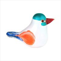 Coloured Roller Glass Bird Ornament