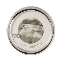 Silver Plated Round Birthday Photo Size 8 x 8cm Frames