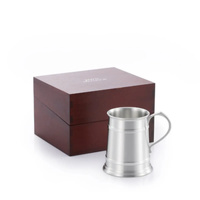 270ml Pewter Straight-sided Tankard in Wooden Gift Box