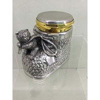 Teddy Bear Pewter Bootie Trinket Box