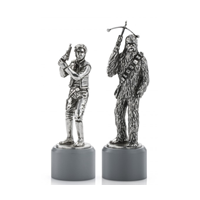 Star Wars Pewter Han Solo & Chewbacca Bishop Chess Piece Pair