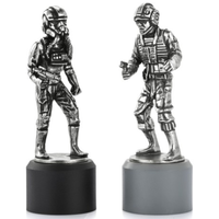 Star Wars Pewter Rebel & Imperial Pilot Rook Chess Piece Pair
