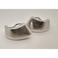 Sterling Silver Satin and Polished Finish Earrings CLEARANCE
