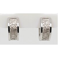 Breuning Rhodium Plated Sterling Silver 5mm Wide Huggie Earrings 