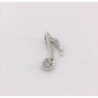 Sterling Silver Cubic Zirconia Musical Note Pendant/Charm