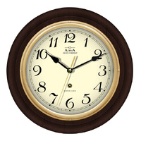 Round 30cm Heritage Walnut Timber Station Wall Clock CL08A-10933AA
