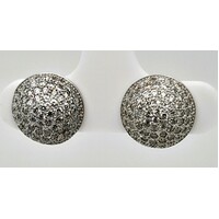 Sterling Silver Cubic Zirconia Half Dome Stud Earrings - CLEARANCE