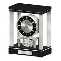 Mantle Clock Ebony Timber and Metal with Rotating Pendulum - CL10J-12992