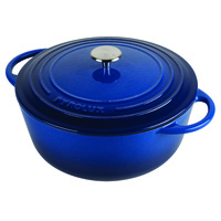 PyroChef 24cm/4litre Blue Enamelled Cast Iron Tall Casserole