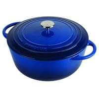 Pyrochef 28cm/6 Litre Ocean Blue Enamelled Cast Iron Round French Oven