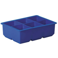 Blue Silicone 6 Cup King Ice Cube Tray
