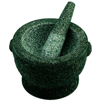 Solid Rough Grey Granite 20cm Mortar and Pestle