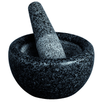 Black Speckled 18cm Pencil Edge Mortar and Pestle