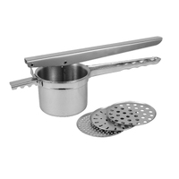 Stainless Steel Potato Ricer With Three Interchangable Disc Blades