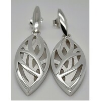 Breuning Sterling Silver Marquise-Shaped Drop Earrings 