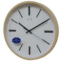 Cream Analogue Quartz Wall Clock with Black Indices - CL15-A5118A