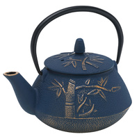 Cast Iron Navy/Bronze Bamboo motif 800ml Teapot