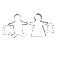 Set of 4 Gingerbread Family Cookie Cutter