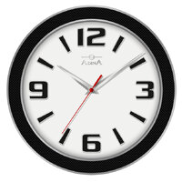 Silver and Carbon Fibre Look Analogue Quartz Wall Clock - CL17-A7145F