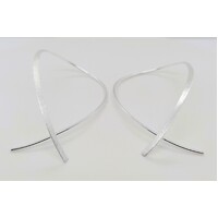 Inverun Sterling Silver Satin Finish Thread Earrings