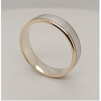 9 Carat Yellow & White Gold Satin Finished Ring AUS Size W