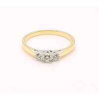 18 Carat Yellow Gold Ring with 3 Brilliant Cut Diamonds AUS Size P