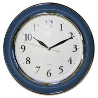 Round Blue and Chrome Wall Clock - CL3337C/BU