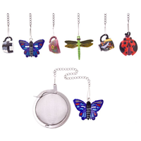 Stainless Steel Mesh Tea Ball with Novelty Bug/Cup Decorations