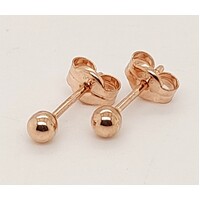 9 Carat Rose Gold Ball Stud Earrings