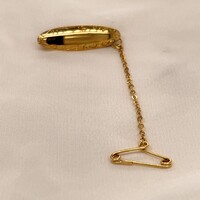 Yellow Gold Plated Engraved Edge Infant Brooch