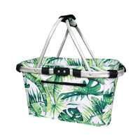 Jungle Leaf Two Handle Carry Basket