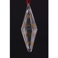 Holmegaard Golden Christmas 2002 Annual Crystal with 24 Carat Gold Prism Decoration - CLEARANCE