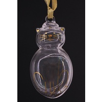 Holmegaard Golden Christmas Crystal with 24 Carat Gold Cat Decoration Ornament - CLEARANCE