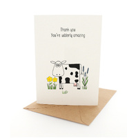 Thank you You're udderly amazing Card