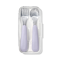OXO Tot Lilac On-the-Go Fork & Spoon Set