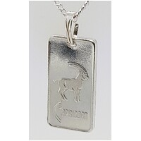 Fine Silver Capricorn  4 gram Zodiac Ingot Pendant CLEARANCE
