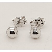 9 Carat White Gold 4mm Ball Stud Earrings