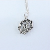 Sterling Silver Solid 3-D St. Christopher Pendant