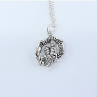 Sterling Silver Solid St. Christopher Pendant