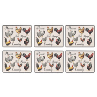 Heartland Collection Set of 6 Cork Backed Placemats