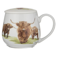 Ashdene Highland Herd Collection 430ml 3 Piece Infuser Mug