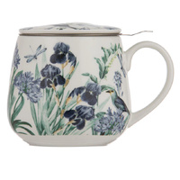 Ashdene Iris Garden Collection 430ml Fine Bone China 3 Piece Infuser Mug