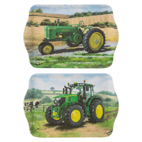 Ashdene Tractors Then/Now Collection Set of 2 Melamine John Deere Scatter Trays