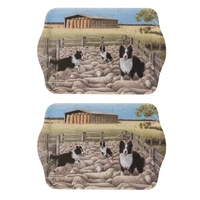 Ashdene Working Dogs Collection Sheep Yard Set of 2 Melamine Scatter Trays