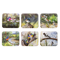 Ashdene Australian Small Birds Collection Set of 6 Assorted Coasters