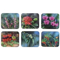 Ashdene Botanical Emblems of Australia Set of 6 Assorted Coasters