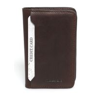 Vintage Brown Leather Credit Card/ Money Clip