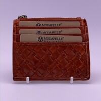 RFID Protected Burnt Orange Vintage Leather Credit Card Wallet