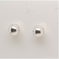 Sterling Silver 5mm Plain Polished Ball Stud Earrings