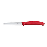 Red 10cm Serrated Blade with Pointed Tip Paring Knife